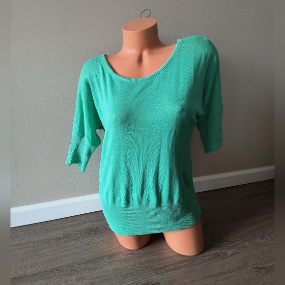 Mossimo Women's Dolman 3/4 Sleeve Knit Oversized Sweater Top Green Size XS - Picture 1 of 6